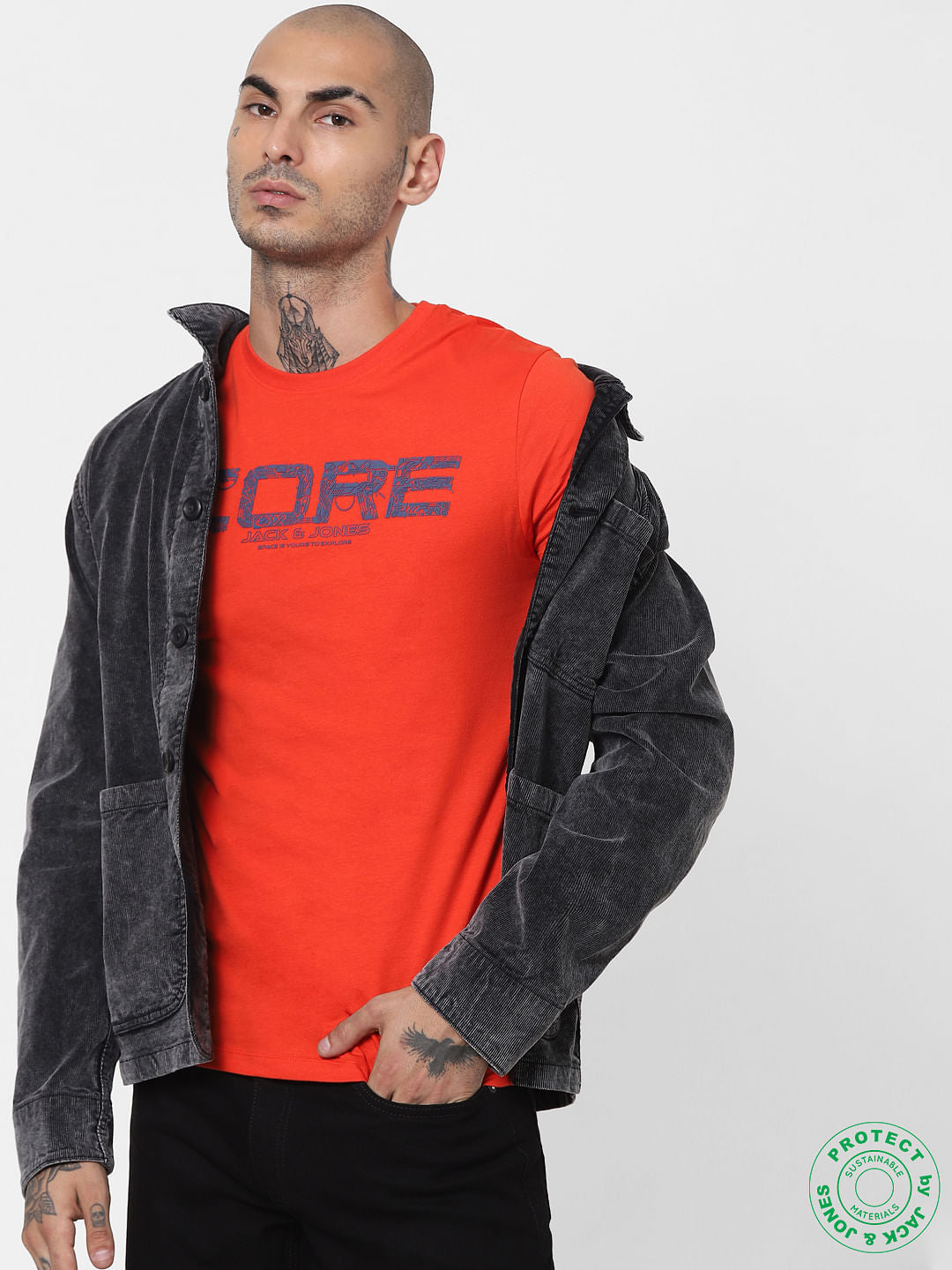 Orange Crew Neck T-shirt