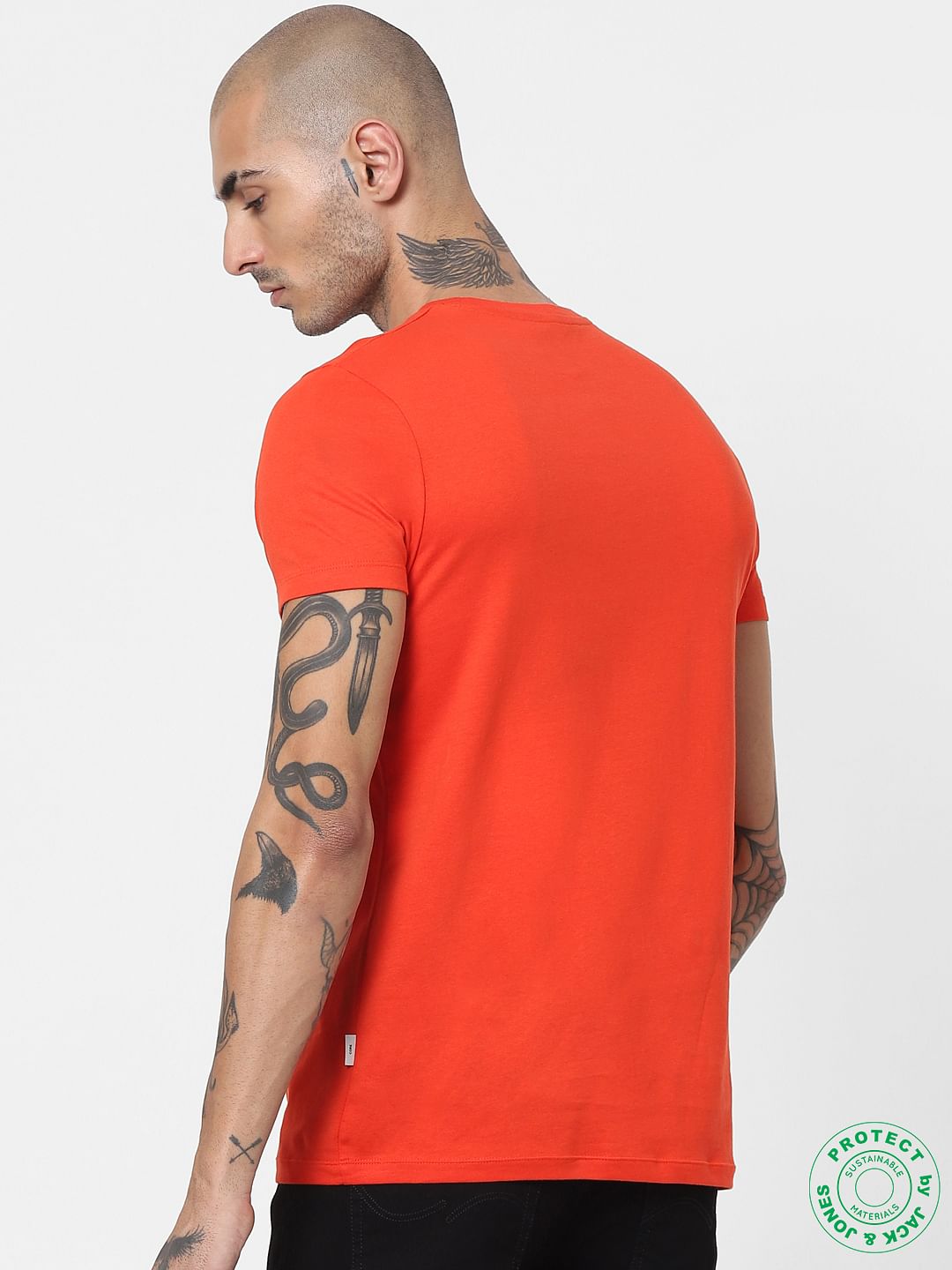 Orange Crew Neck T-shirt