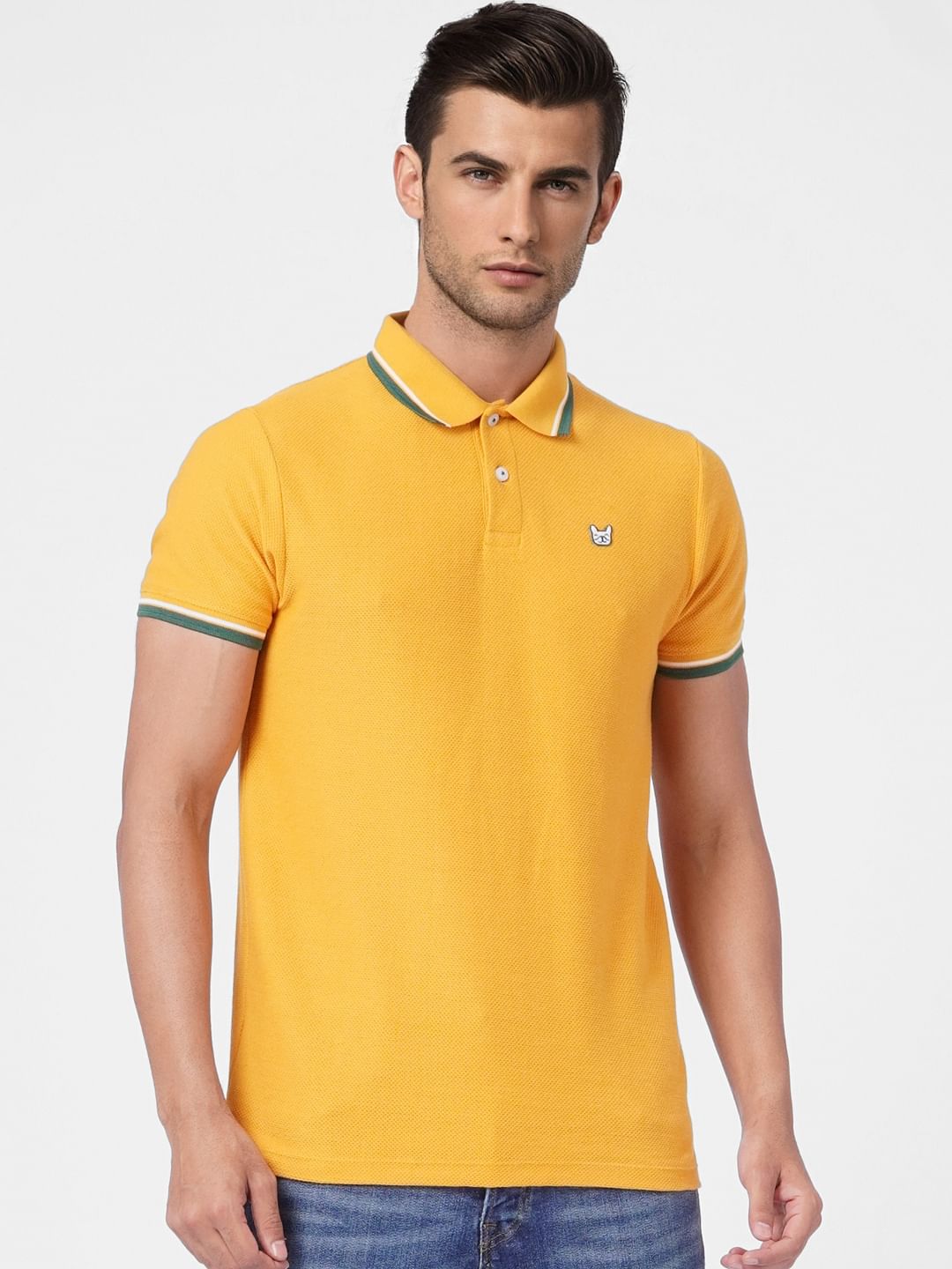 Yellow Polo Neck T-shirt