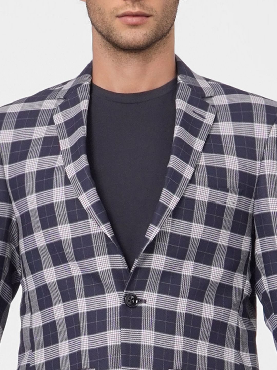 Blue Check Formal Blazer
