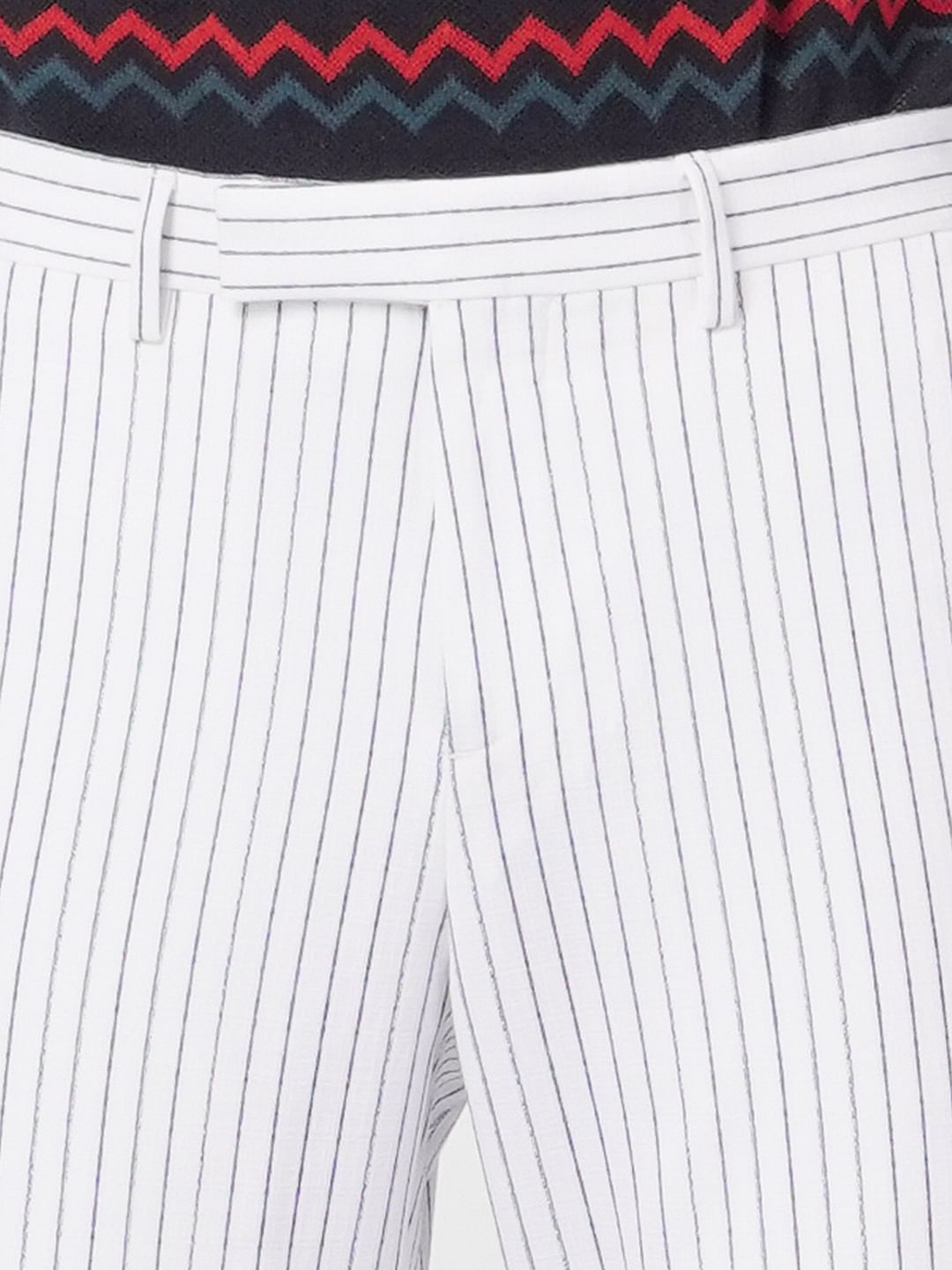 White Striped Tailored Trousers