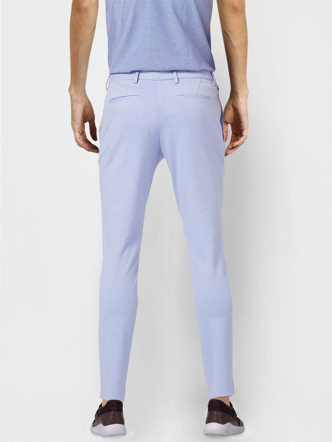 Blue Tailored Knit Trousers