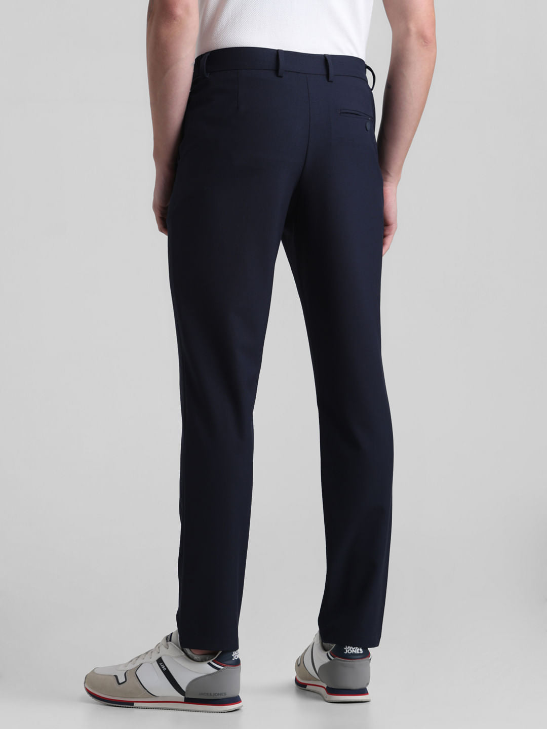Navy Blue Mid Rise Trousers