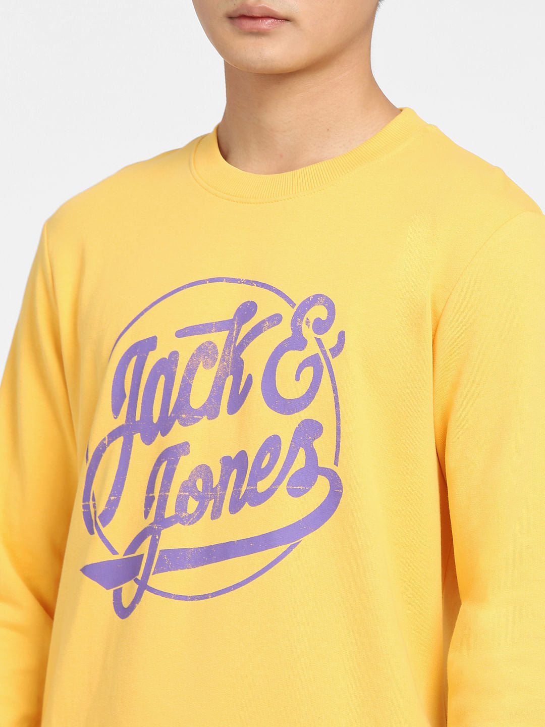 Yellow Logo Print Sweatshirt