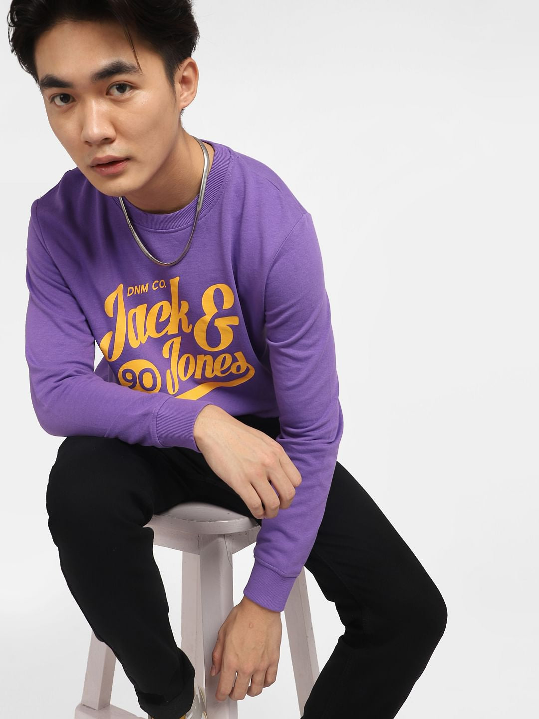 Purple Logo Print Sweatshirt