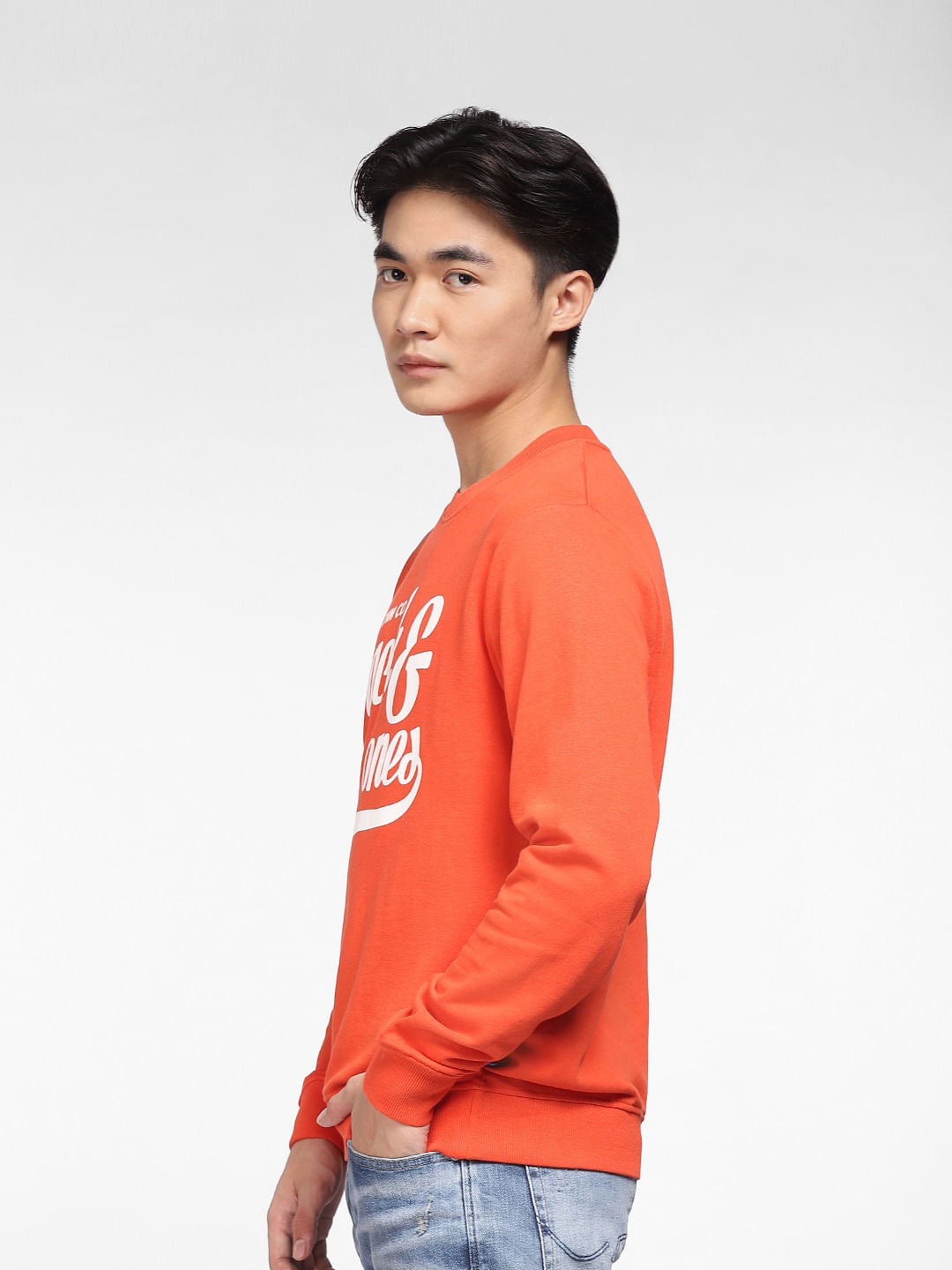 Red Logo Print Sweatshirt