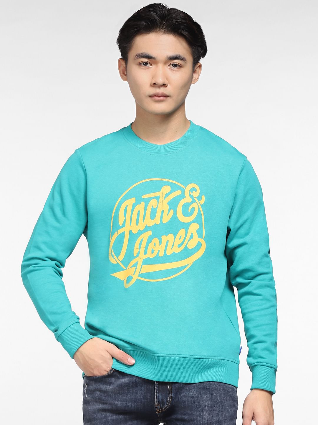 Blue Logo Print Sweatshirt