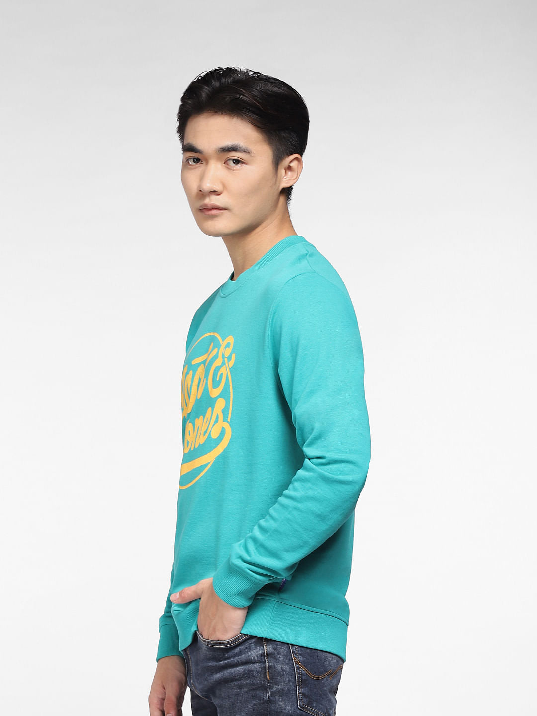 Blue Logo Print Sweatshirt