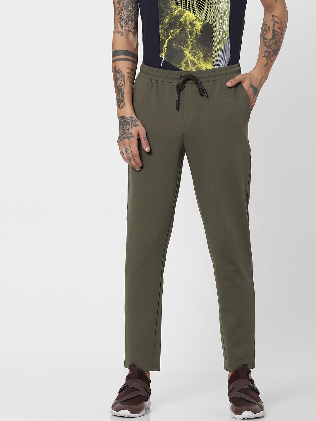 Olive Green Mid Rise Sweatpants
