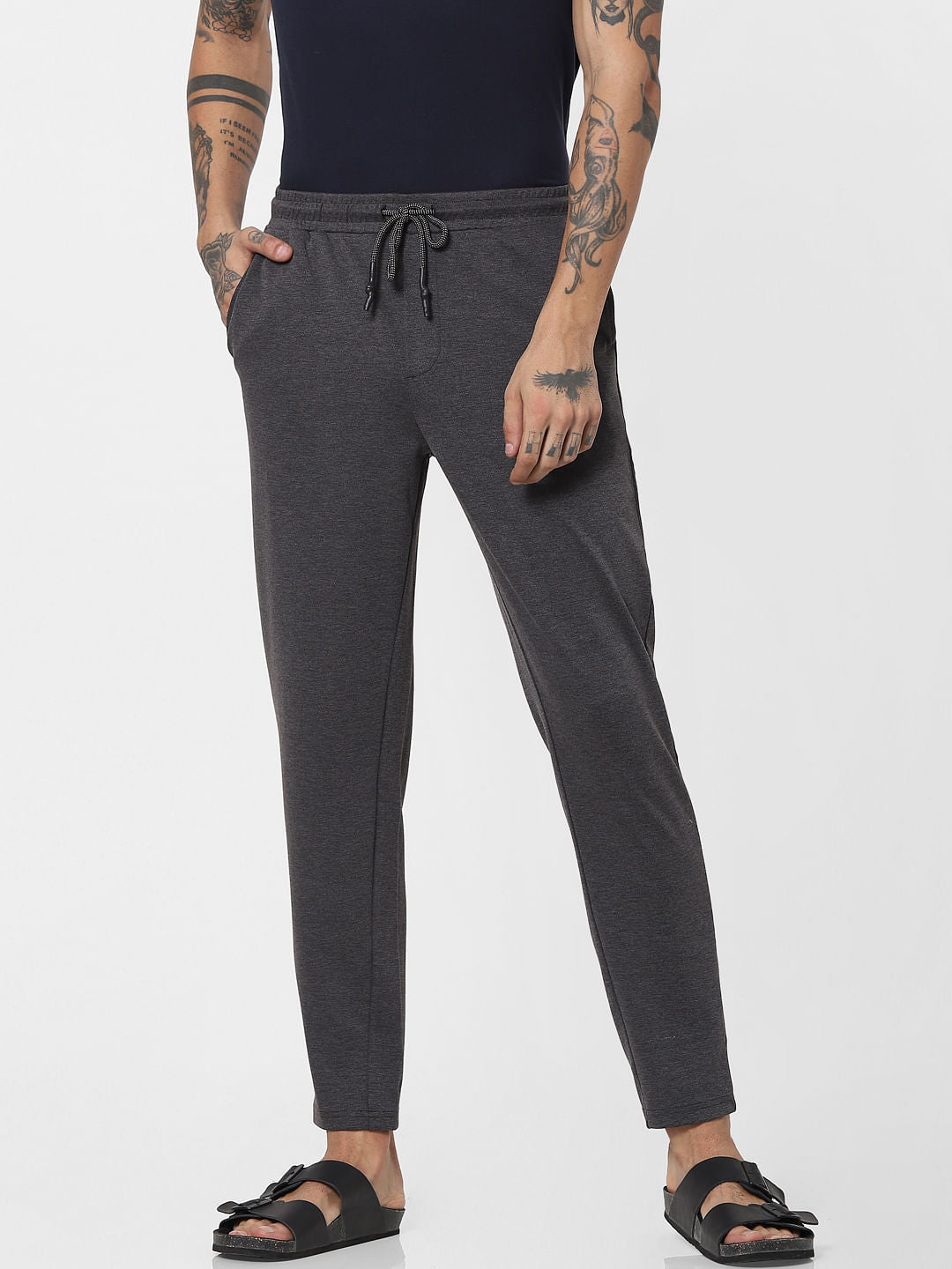 Grey Mid Rise Sweatpants