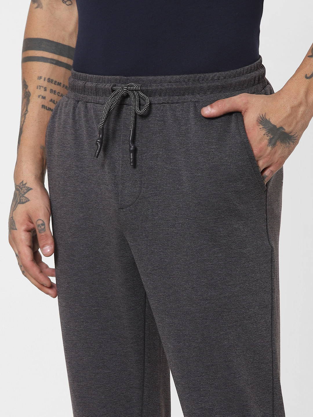 Grey Mid Rise Sweatpants