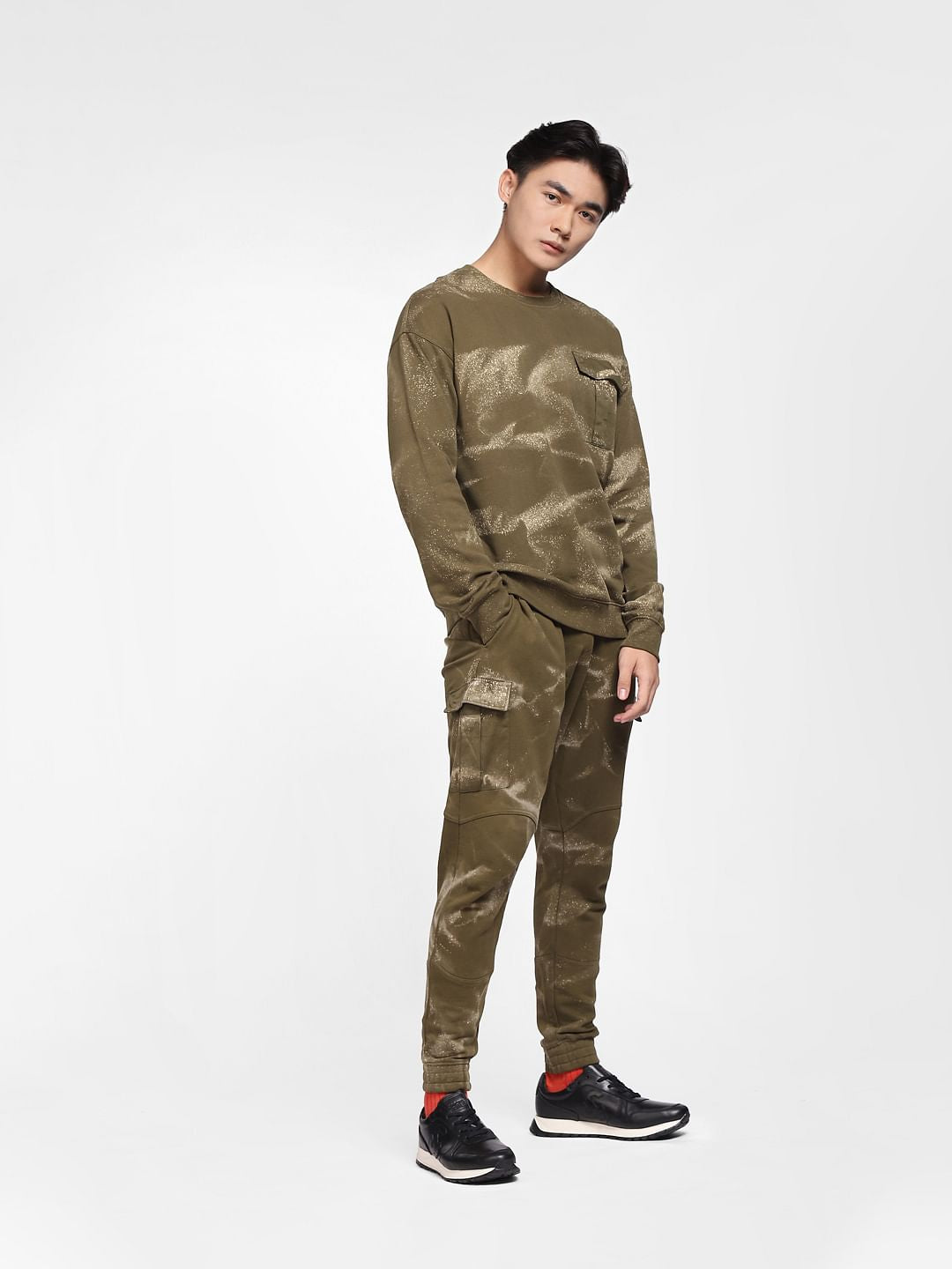 Green Printed Co-ord Sweatshirt