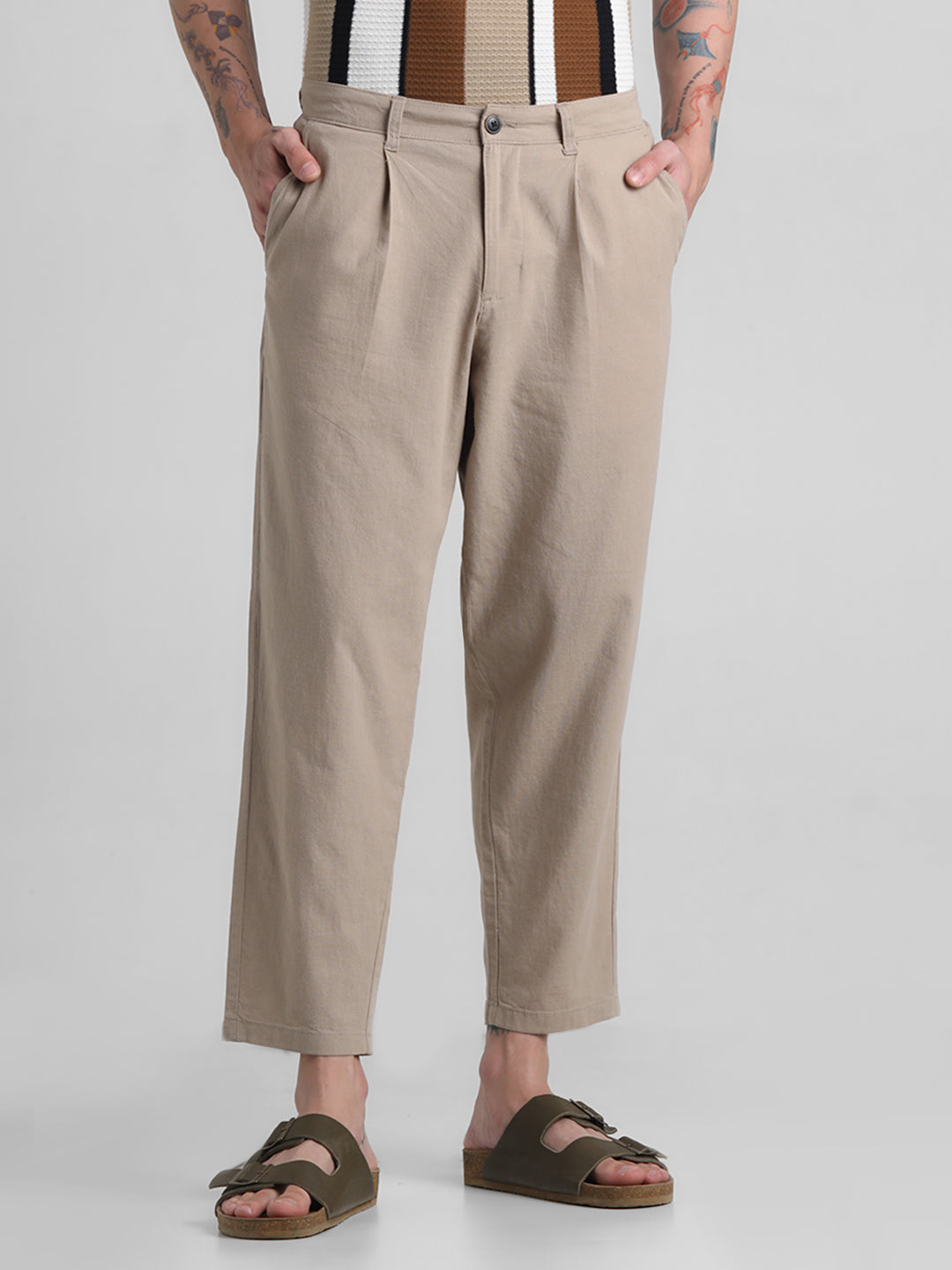 Jack & Jones Khaki Regular fit Stretch Pants
