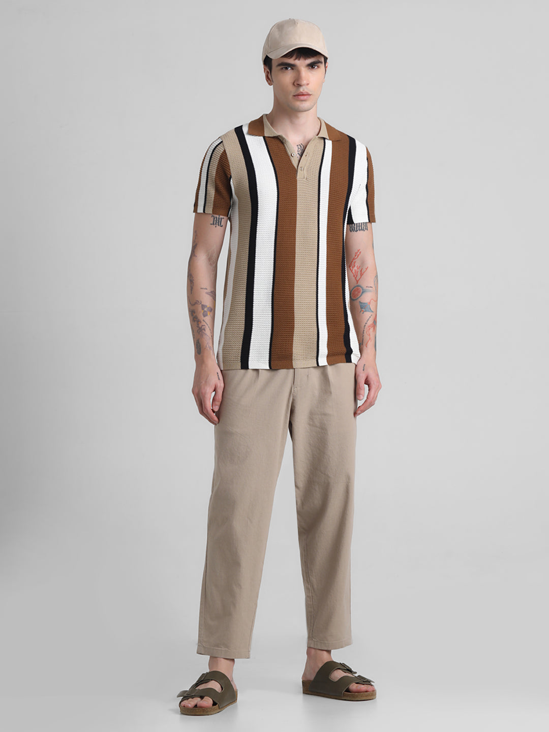 Jack & Jones Khaki Regular fit Stretch Pants
