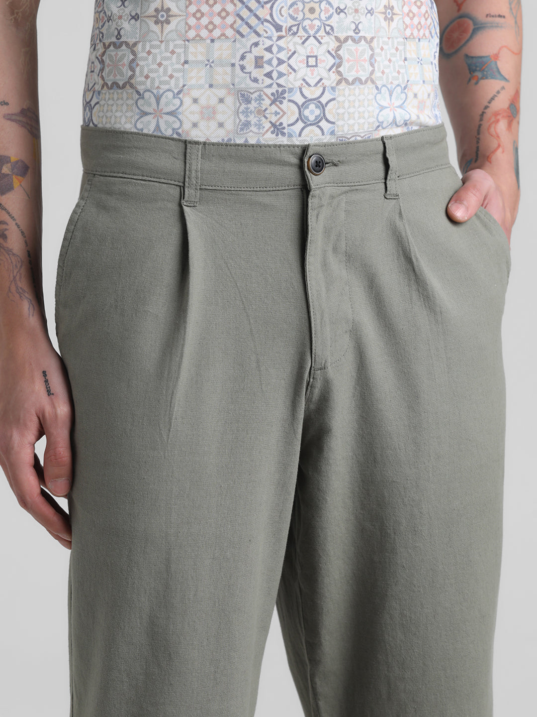 Jack & Jones Green Regular fit Stretch Pants