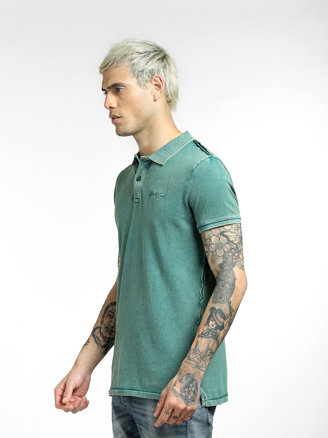 Green Polo Neck T-shirt