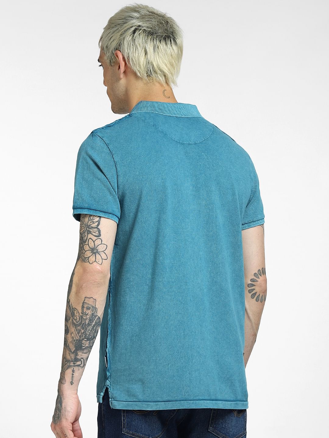 Blue Polo Neck T-shirt