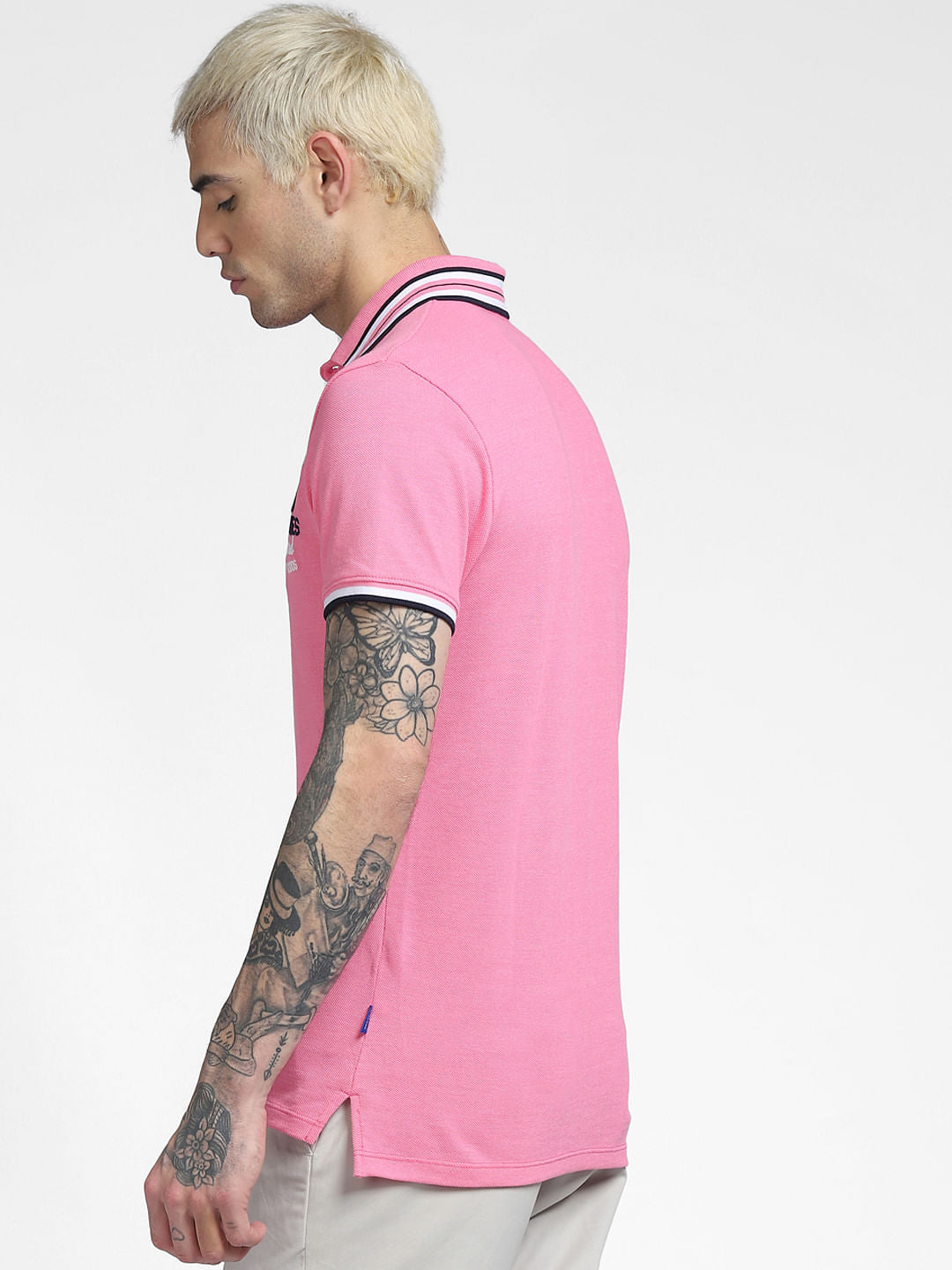 Pink Polo Neck T-shirt