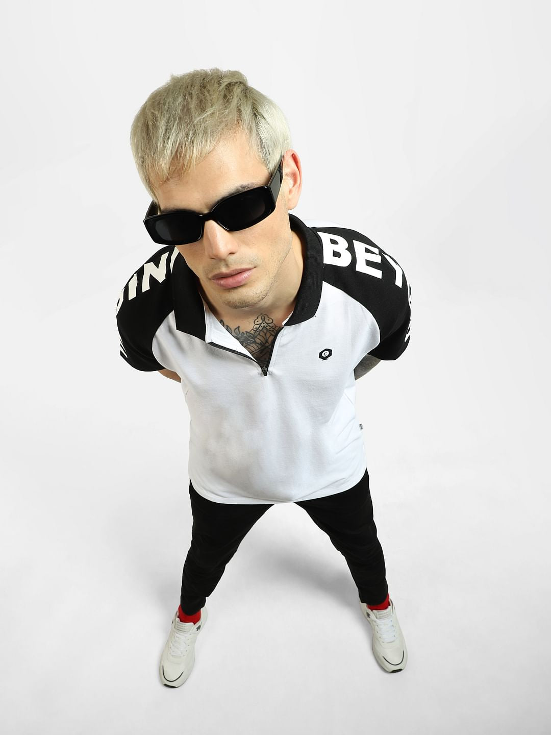 White Polo Neck T-shirt