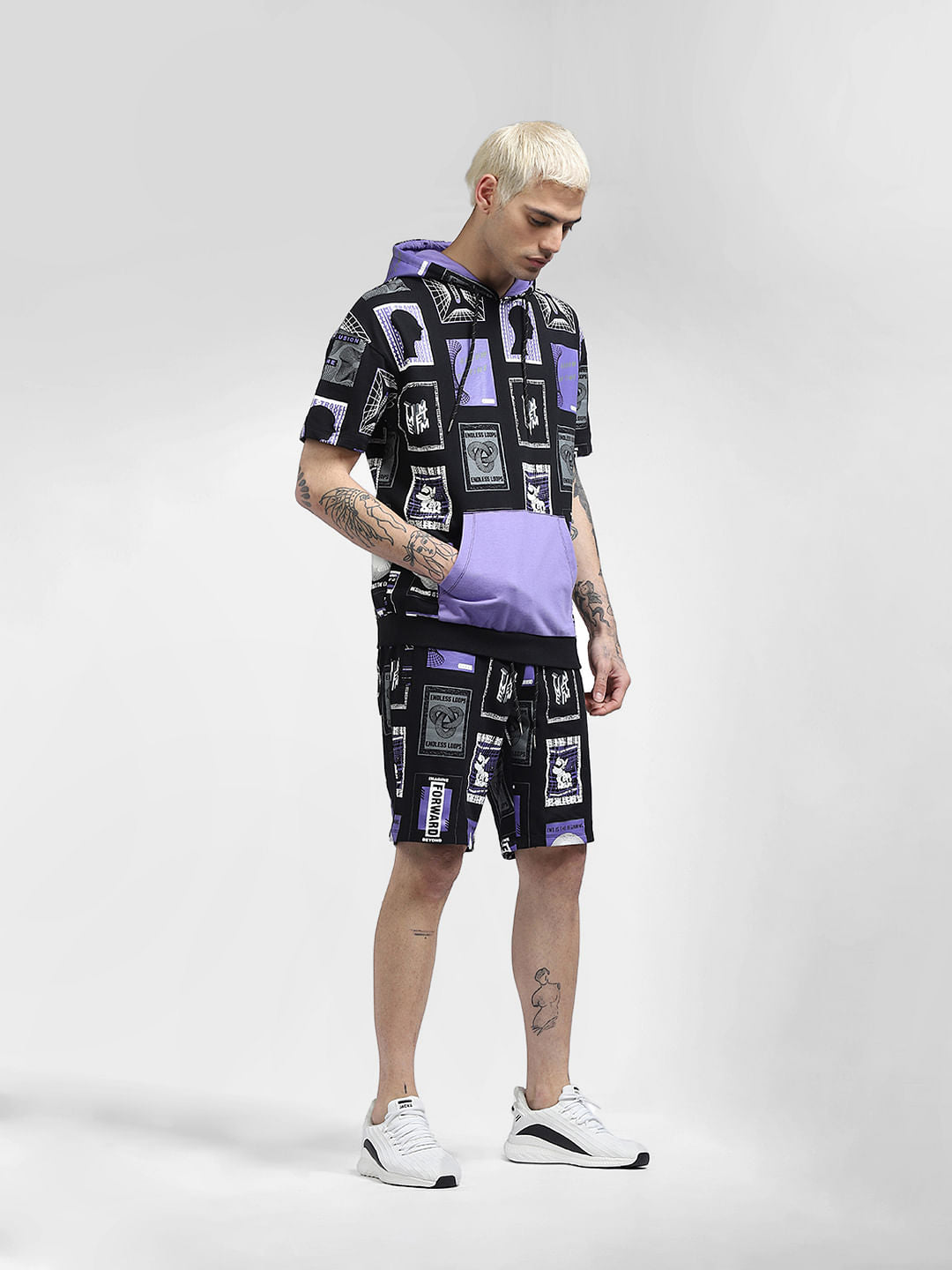 Black Graphic Print Co-ord Sweatshirt