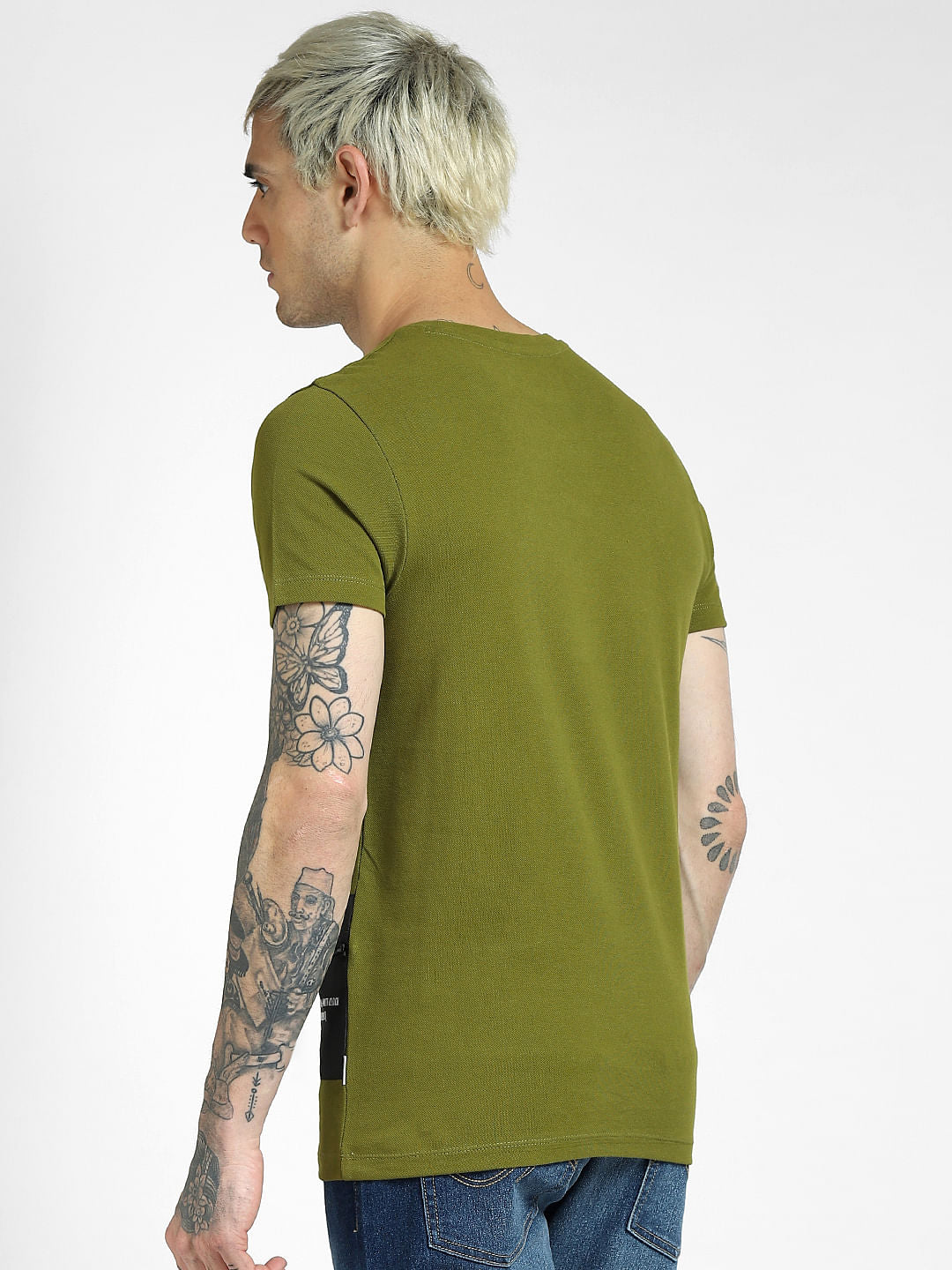 Green Patch Pocket Crew Neck T-shirt