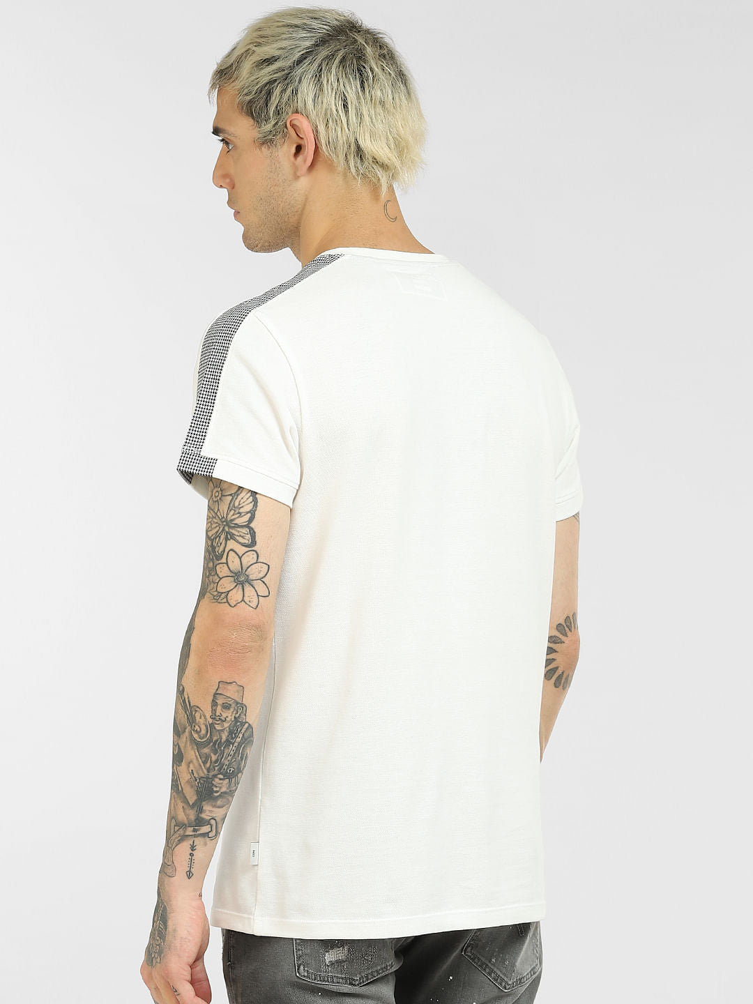 White Printed Crew Neck T-shirt