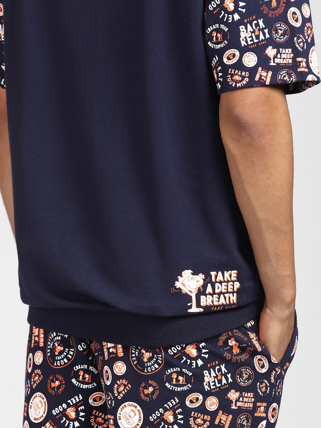 X PEANUTS Blue Graphic Print T-shirt
