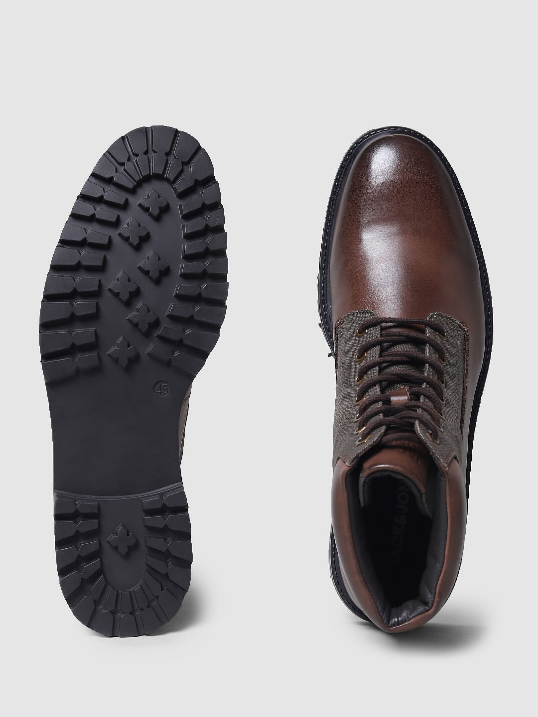 Brown Vintage Leather Mid-top Boots