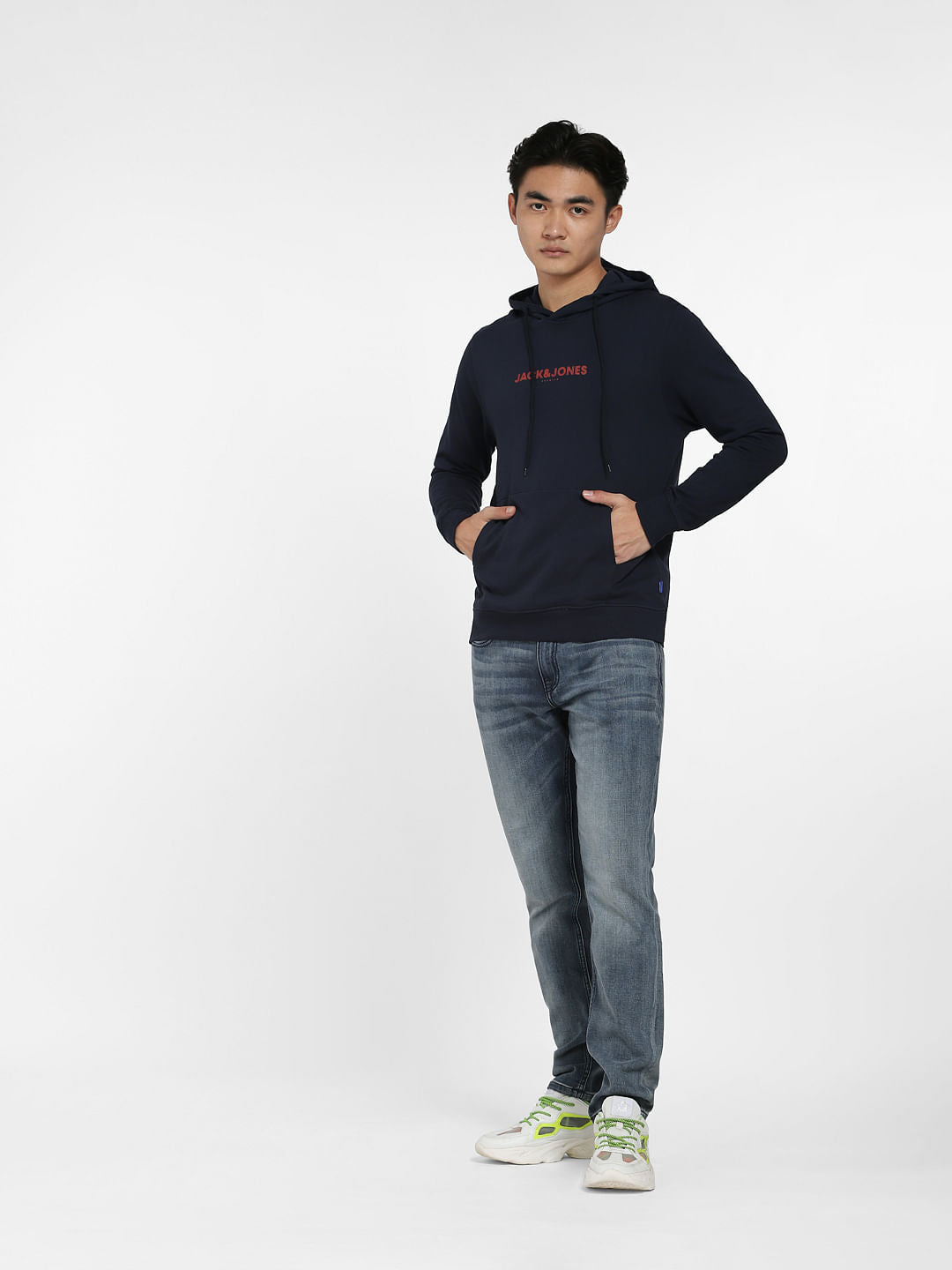 Navy Blue Hooded Sweatshirt