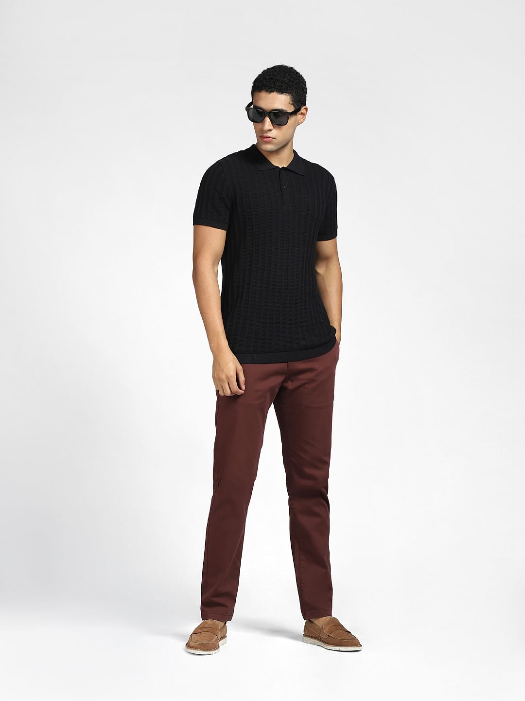 Maroon Slim Fit Pants