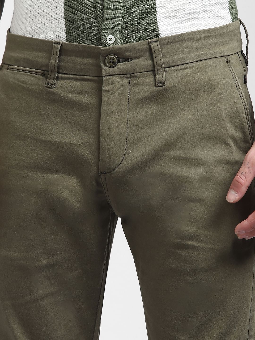 Green Mid Rise Pants