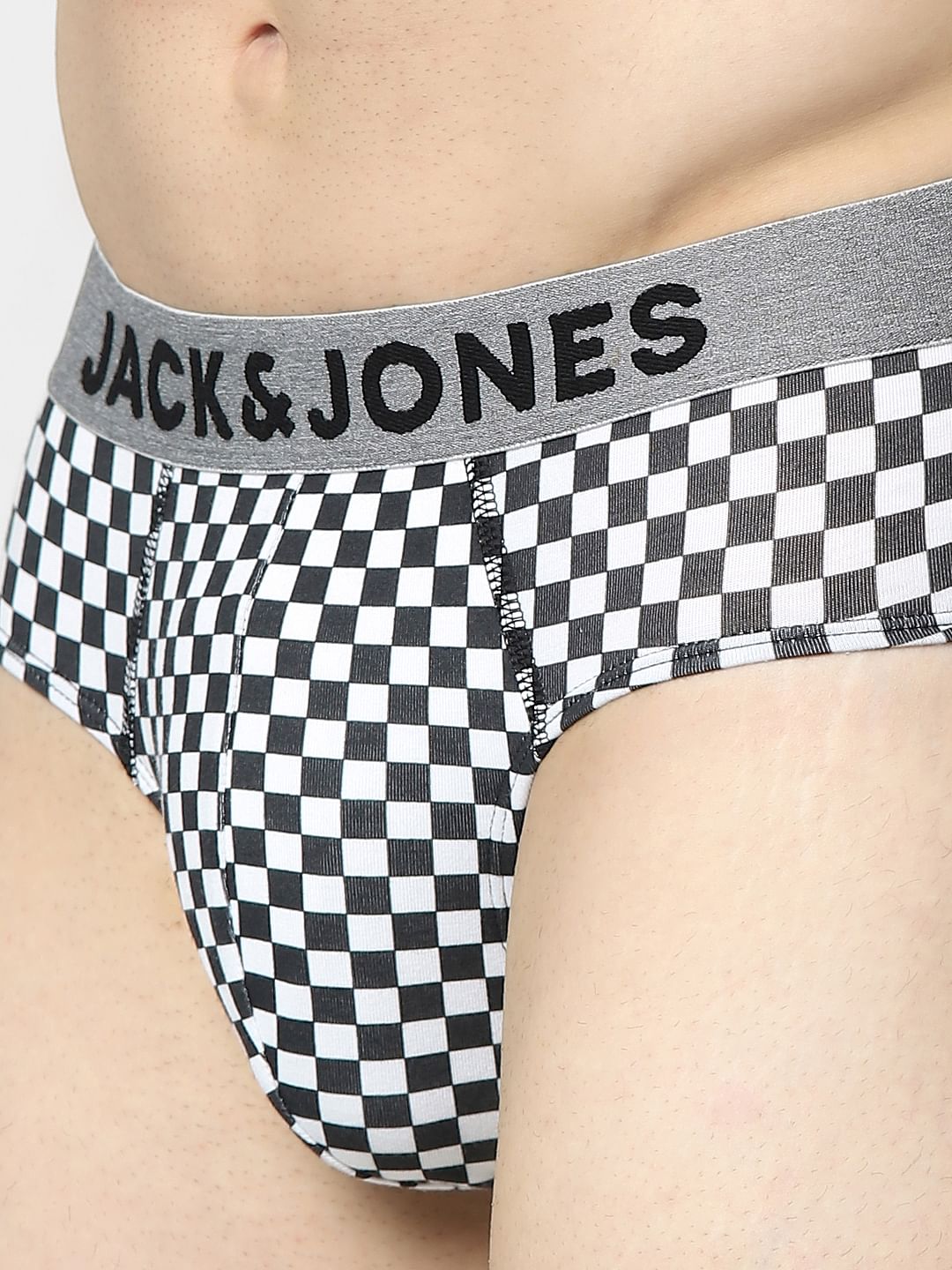 White Chess Board Print Briefs
