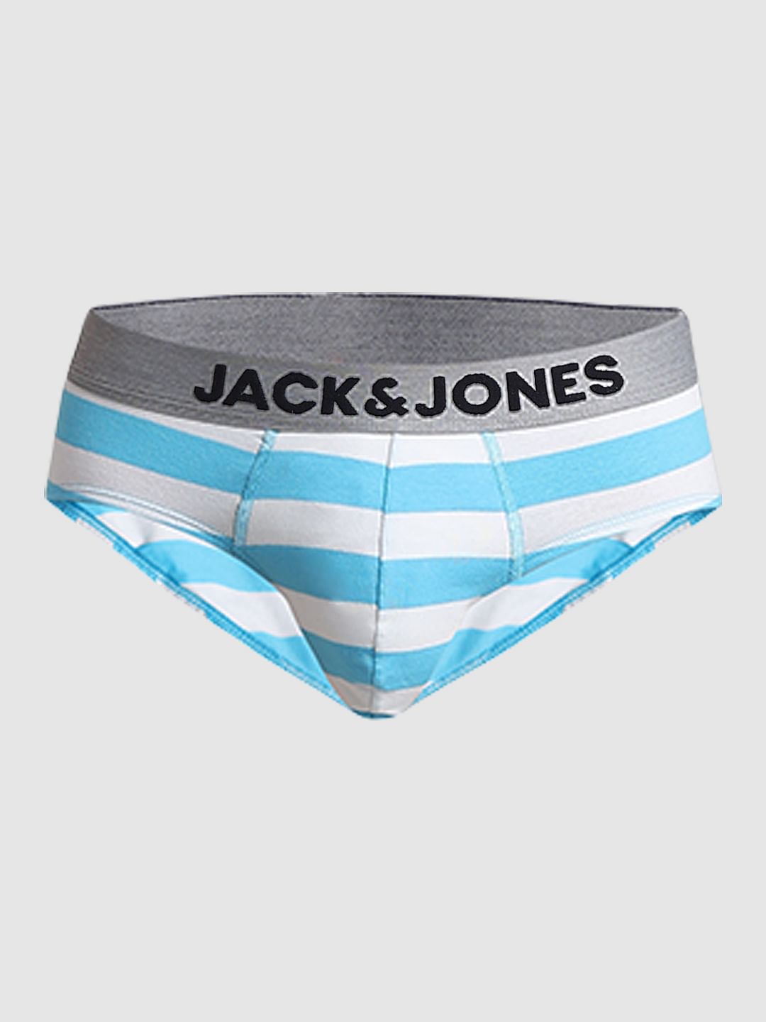Light Blue Rugby Striped Cotton Briefs