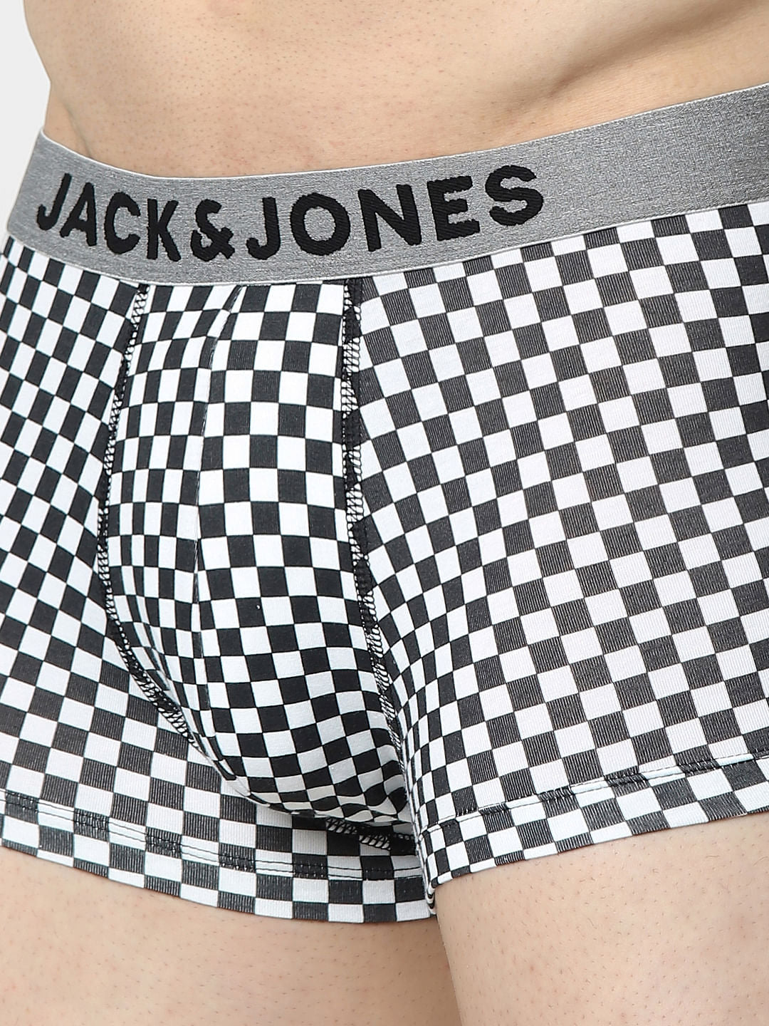White Chess Board Print Trunks