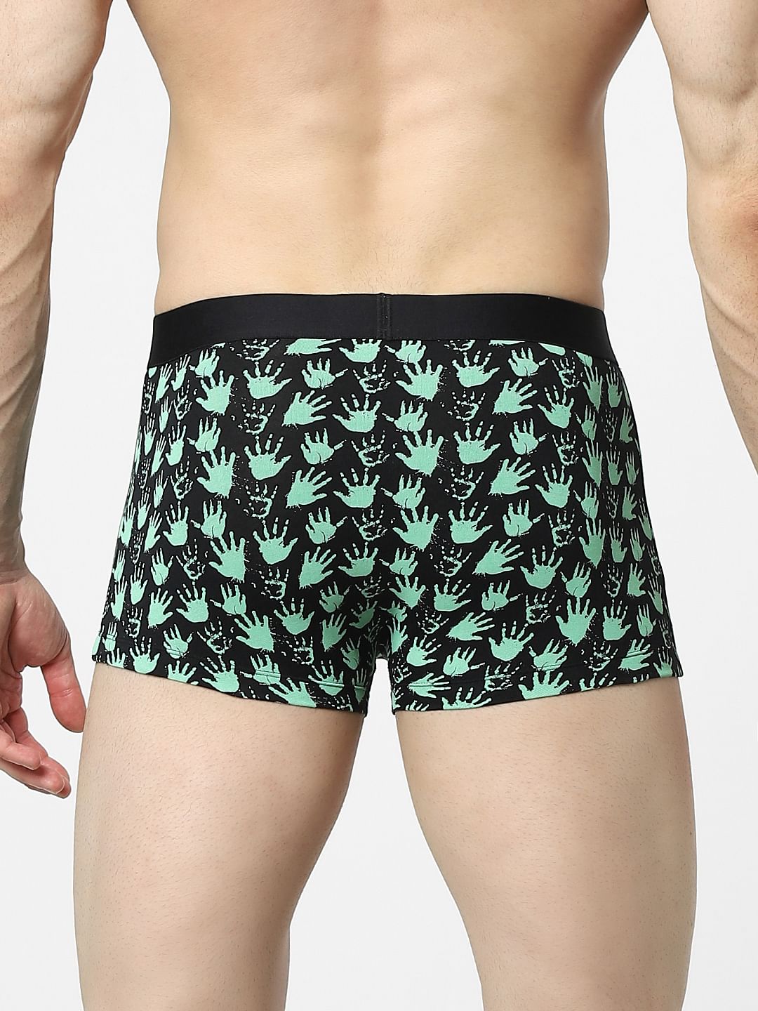 Black All Over Print Trunks