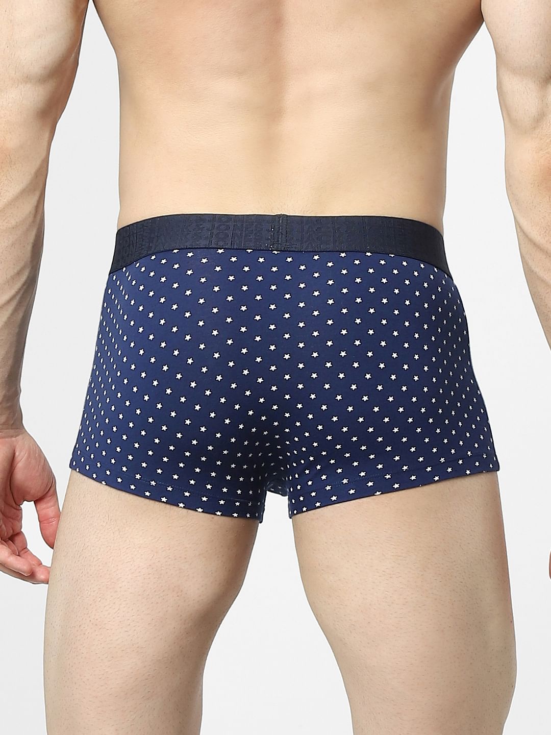 Navy Blue Star Print Trunks