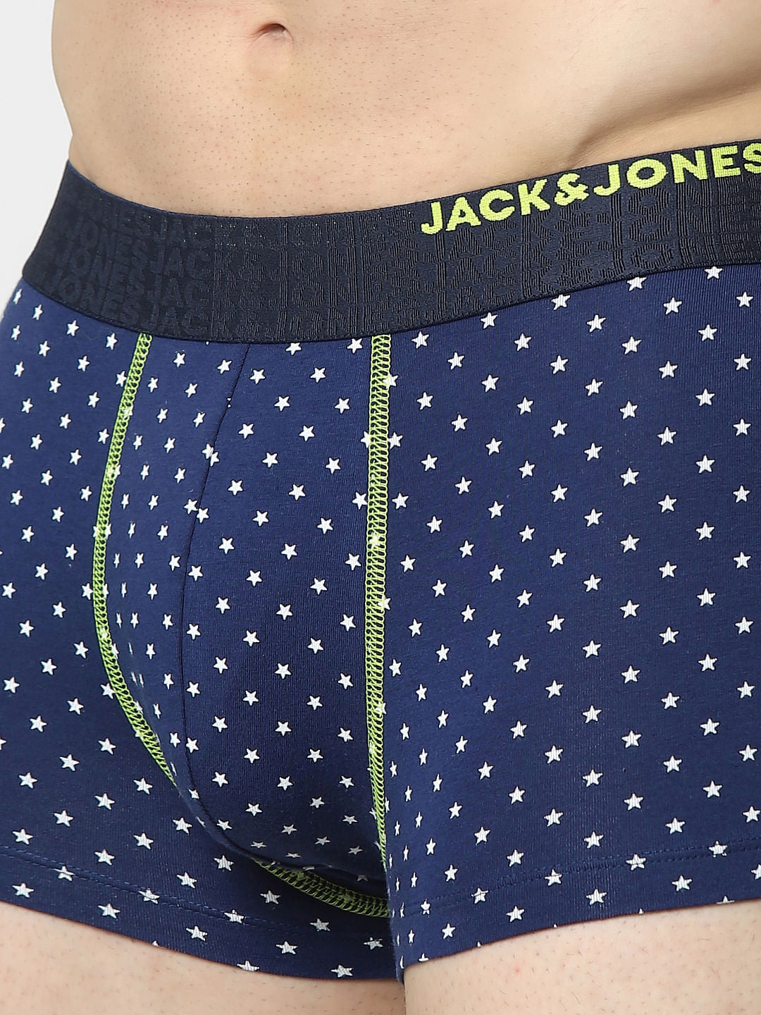 Navy Blue Star Print Trunks