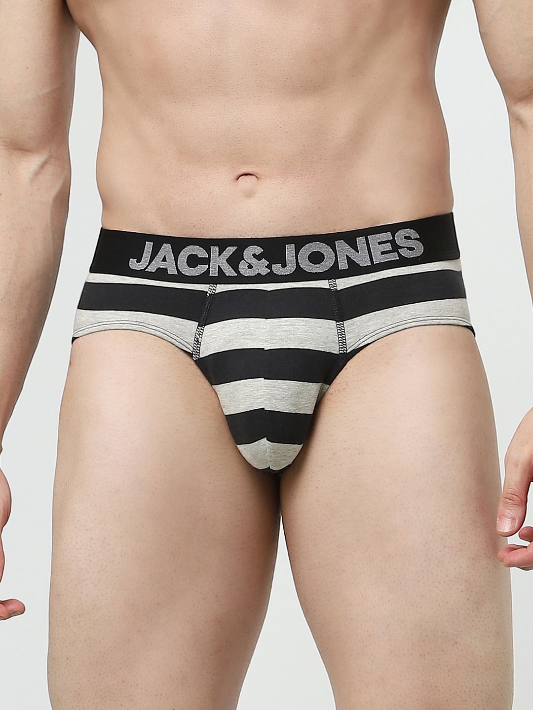 Black Striped Briefs