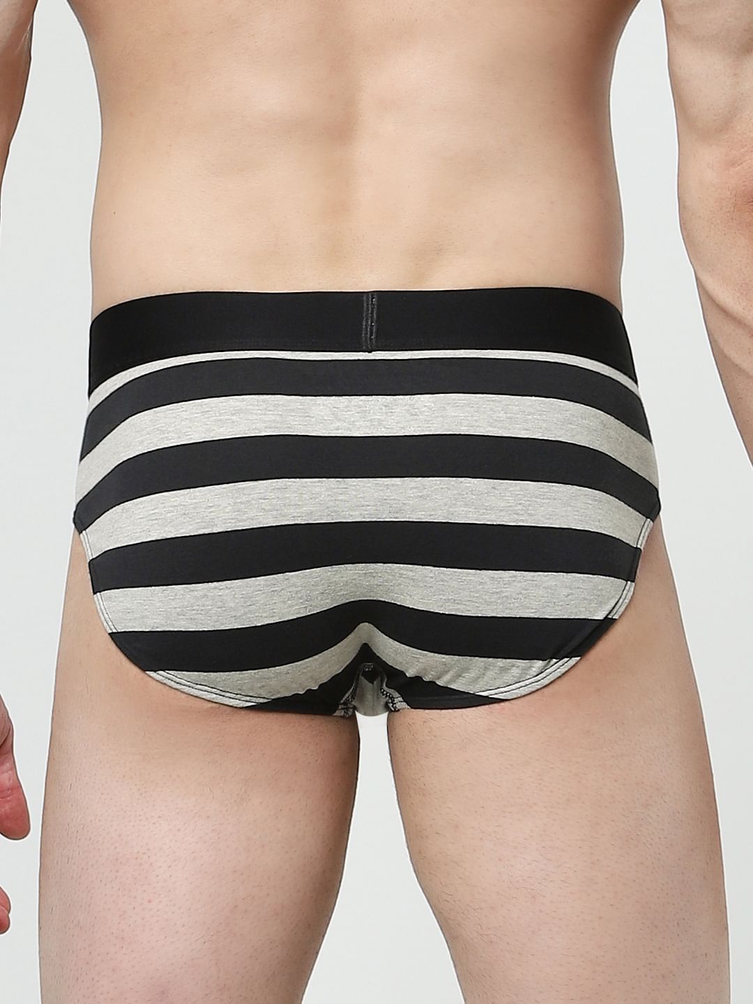 Black Striped Briefs