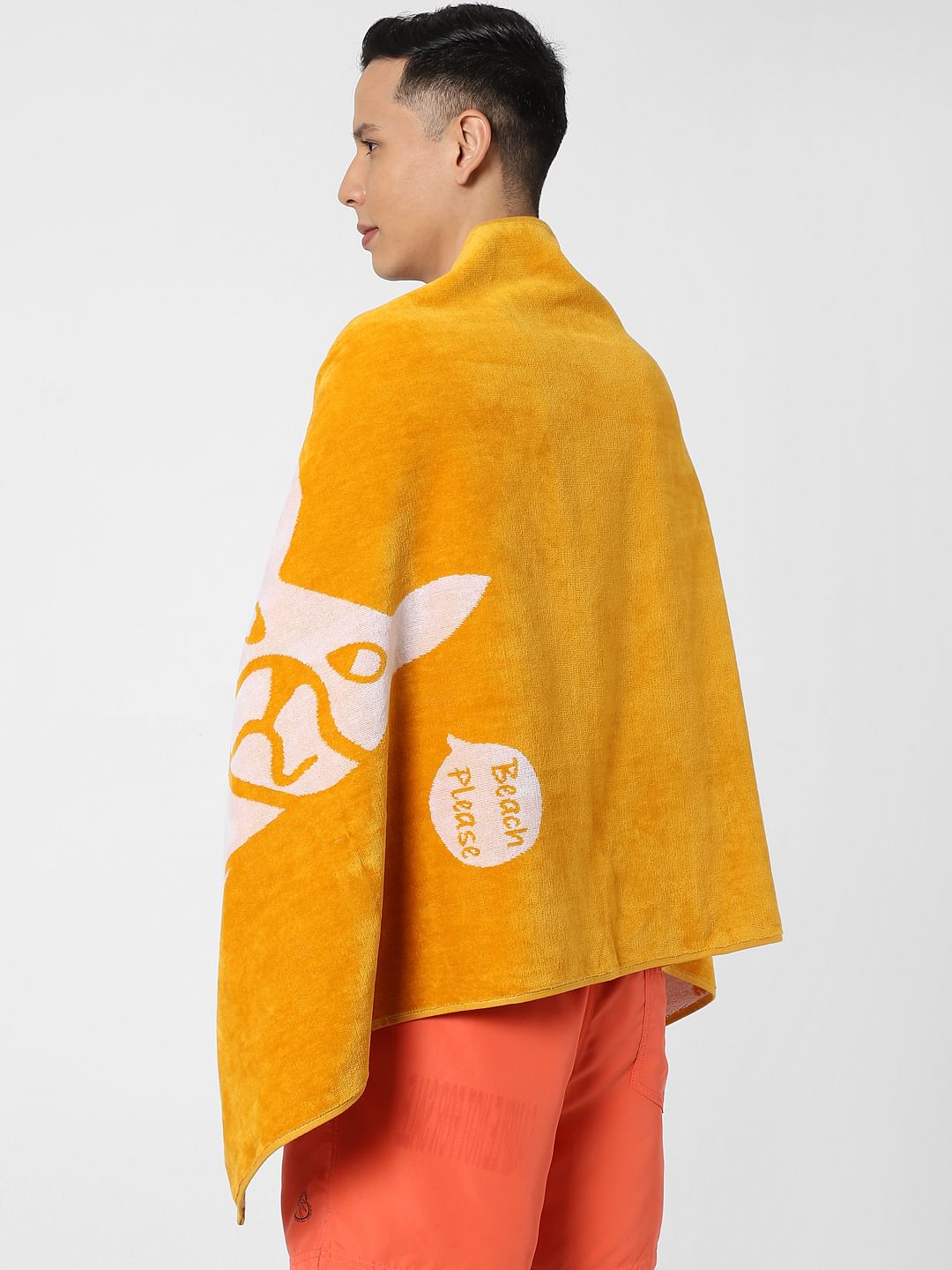 Brown Logo Print Towel
