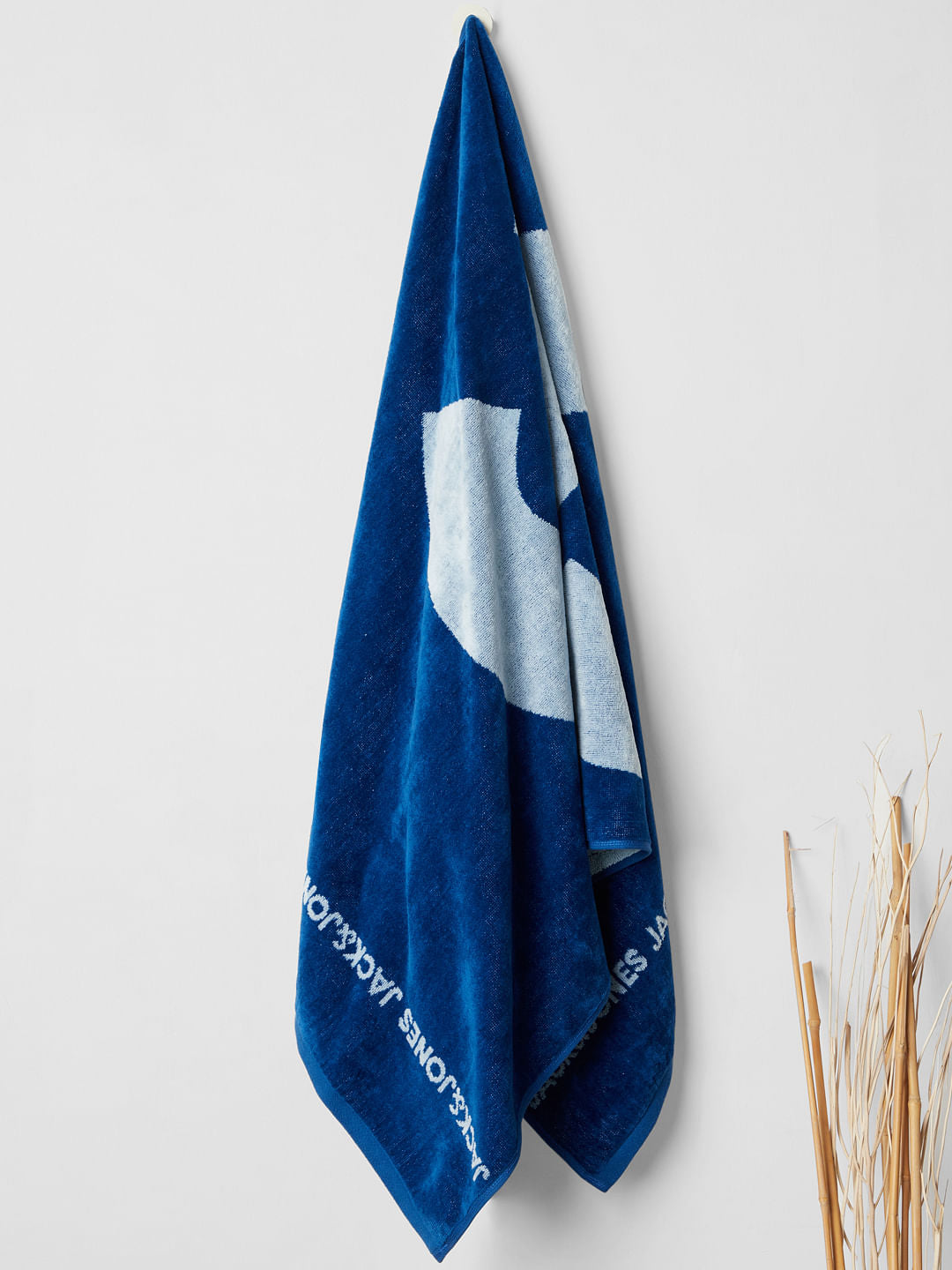 Grey Logo Print Towel