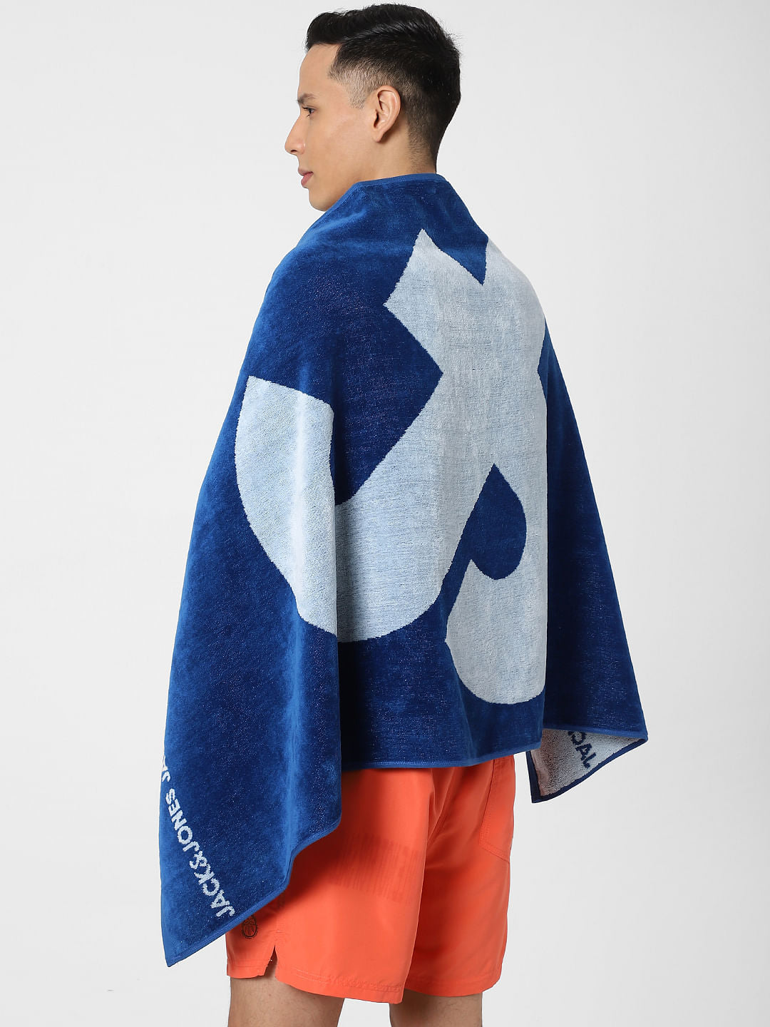 Grey Logo Print Towel