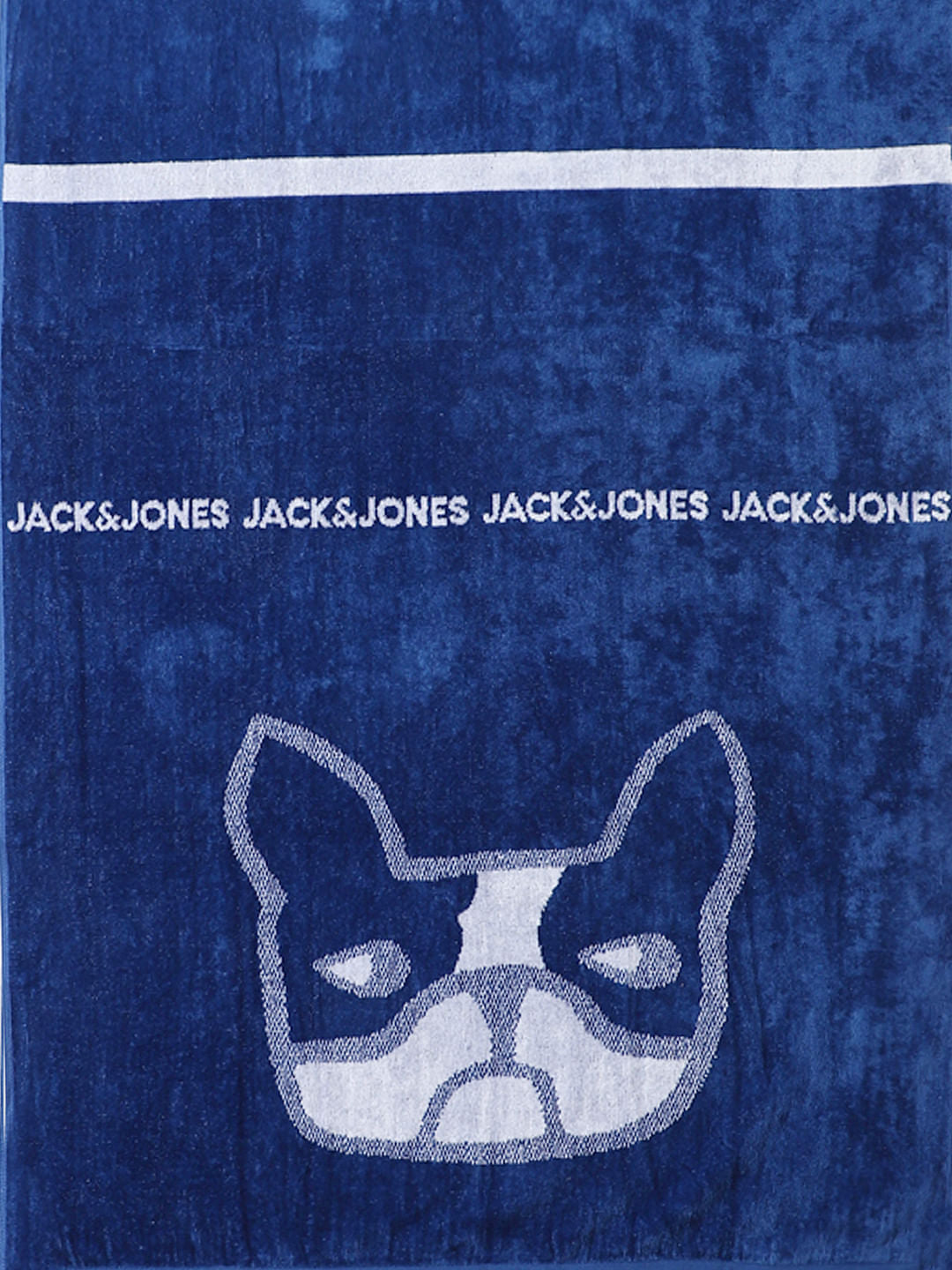 Dark Blue Logo Print Towel
