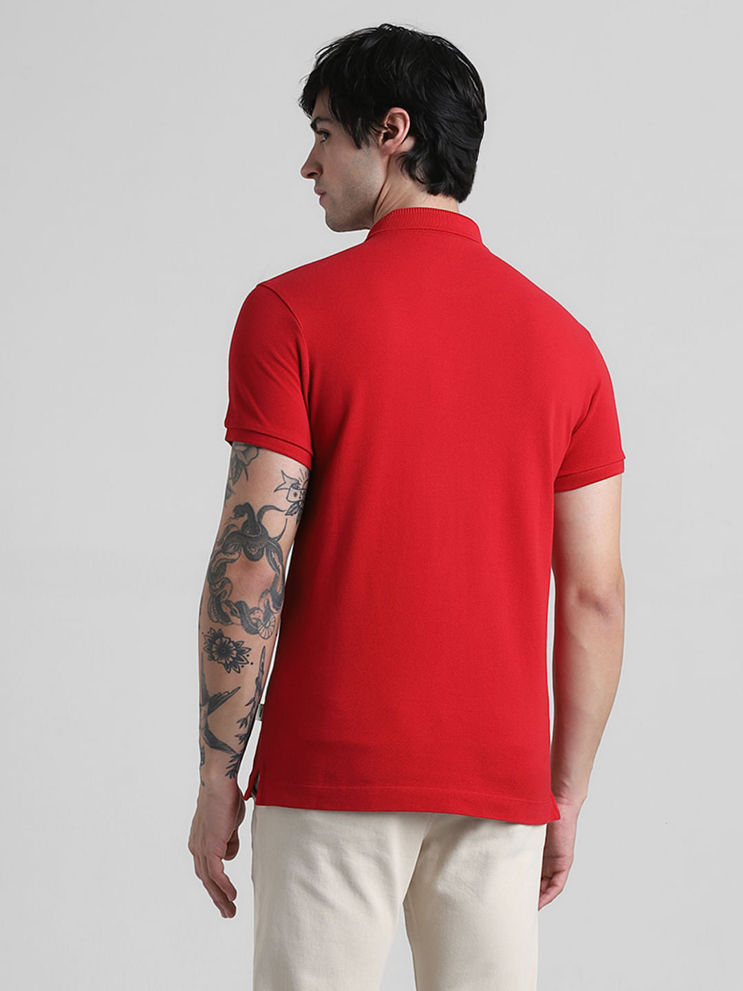 Red Knitted Polo T-shirt