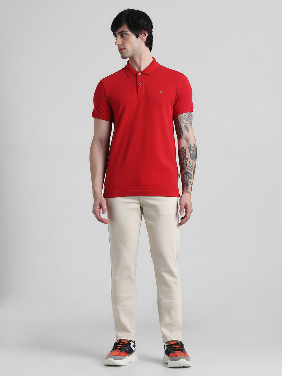 Red Knitted Polo T-shirt