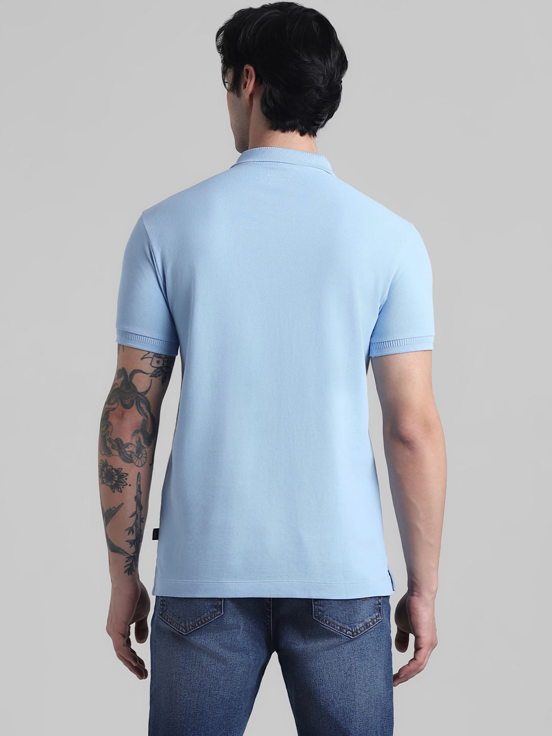 Light Blue Knitted Polo T-shirt