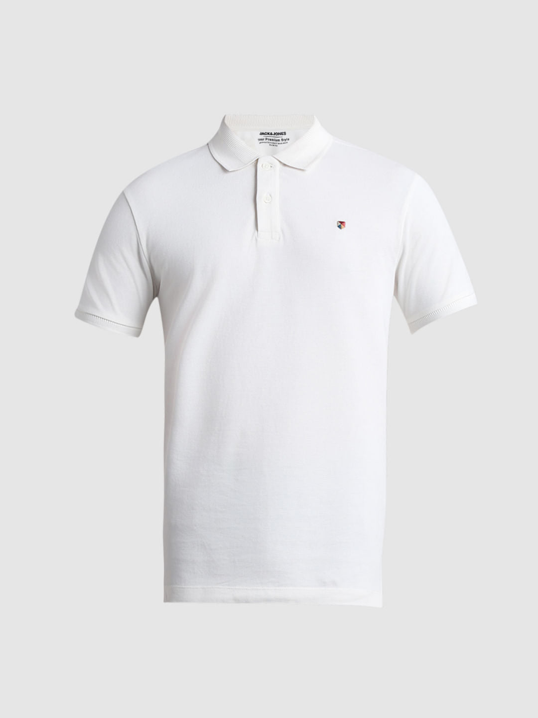 White Knitted Polo T-shirt
