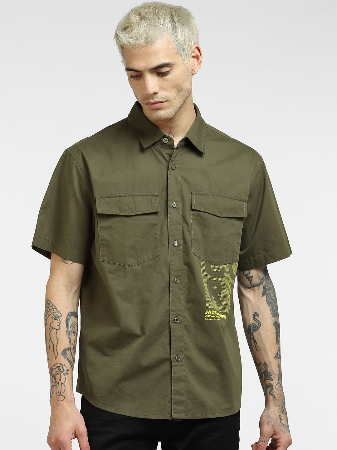 Green Oversized Half Sleeves Shirt