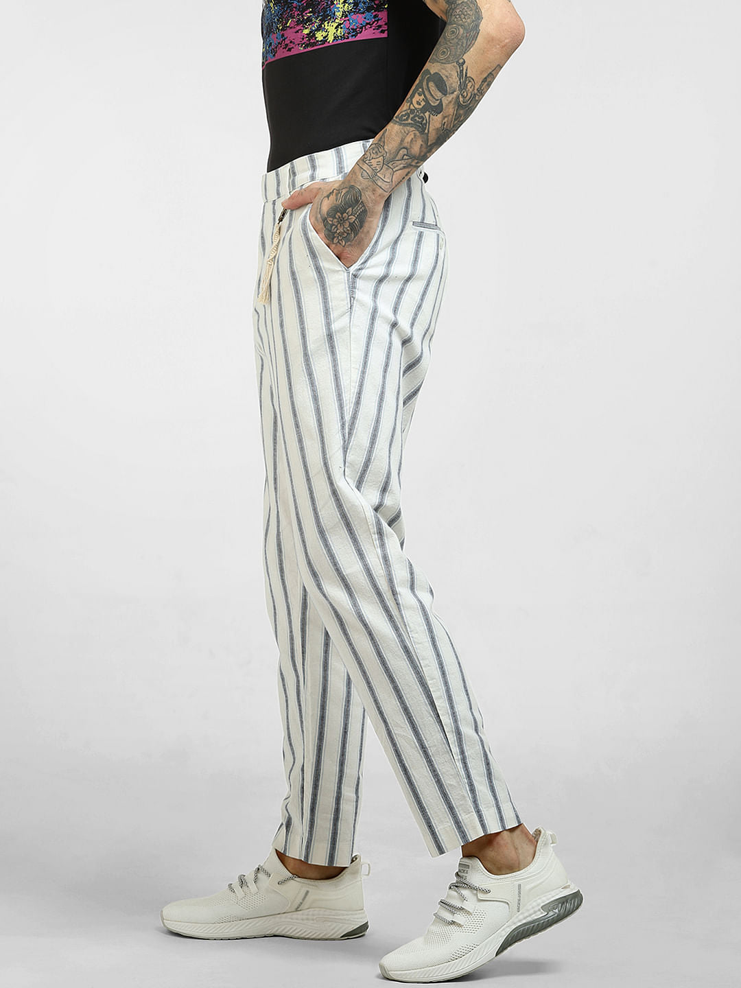 White Striped Pants