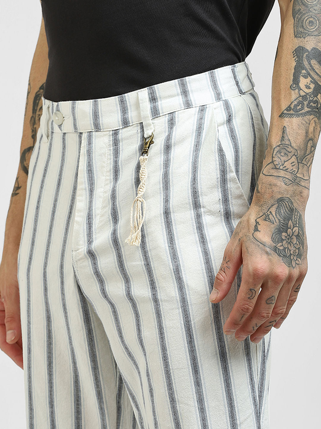 White Striped Pants